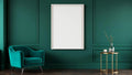 Art Deco Room Scene Mockup — White Frame Portrait 2:3 — Perspective View — #04397 | MockupBulk