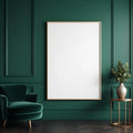 Art Deco Editorial Room Mockup — Plain Square Frame Portrait 2:3 — Perspective View — #04402 | MockupBulk