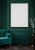 Art Deco Professional Frame Mockup — White Frame Portrait 2:3 — Perspective View — #04404 | MockupBulk