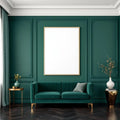 Art Deco Room Scene Mockup — Plain Square Frame Portrait 2:3 — Perspective View — #04405 | MockupBulk