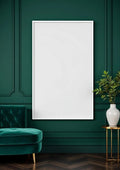 Art Deco Styled Room Mockup — White Frame Portrait 2:3 — Perspective View — #04407 | MockupBulk