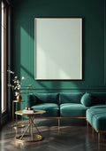 Art Deco Styled Room Mockup — White Frame Square 1:1 — Perspective View — #04410 | MockupBulk