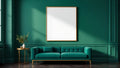 Art Deco Room Scene Mockup — Natural Oak Frame Portrait 4:5 — Perspective View — #04412 | MockupBulk
