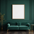 Art Deco Interior Frame Mockup — Plain Square Frame Portrait 4:5 — Perspective View — #04414 | MockupBulk