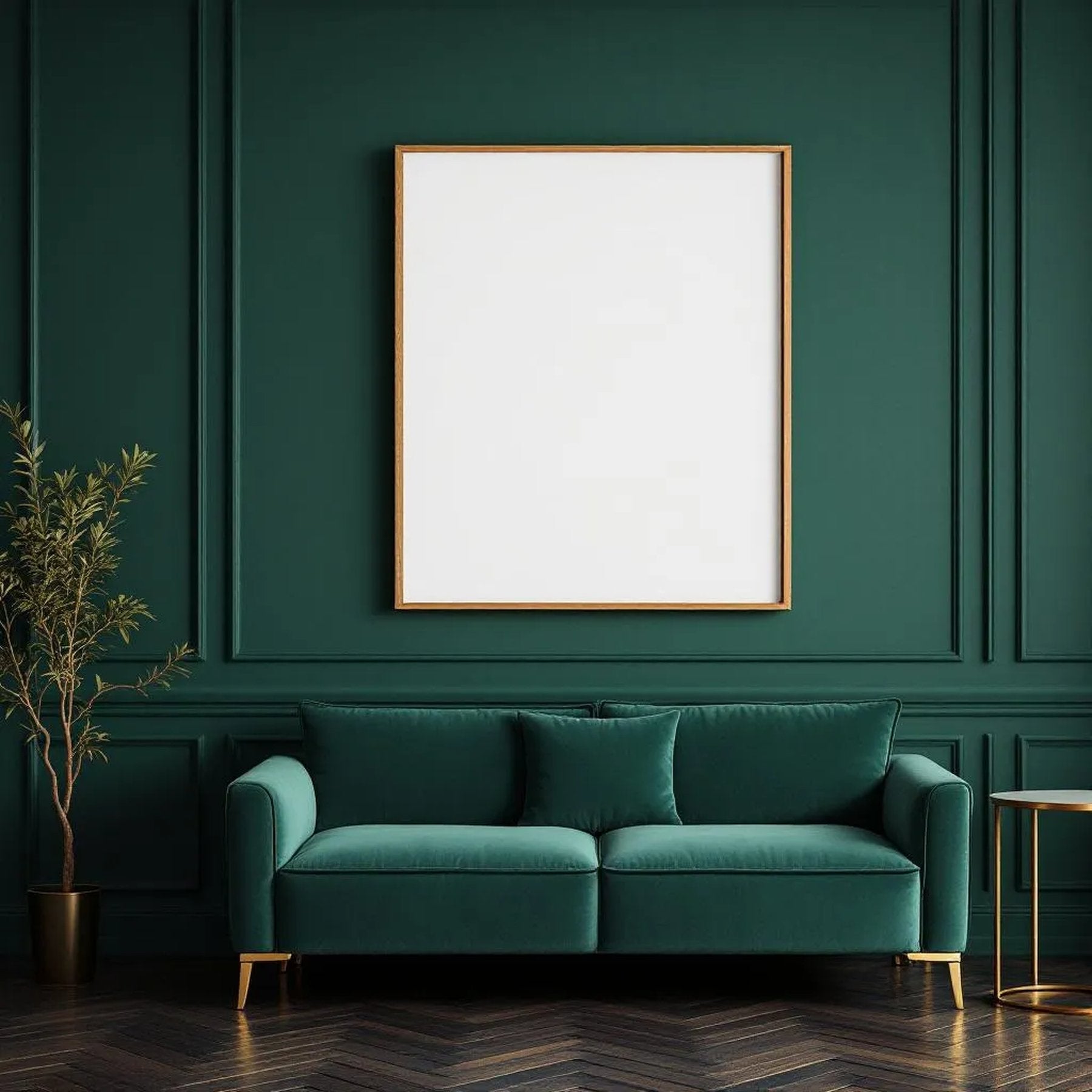 Art Deco Interior Frame Mockup — Plain Square Frame Portrait 4:5 — Perspective View — #04414 | MockupBulk