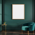 Art Deco Frame Display Mockup — Plain Square Frame Landscape 3:4 — Perspective View — #04420 | MockupBulk