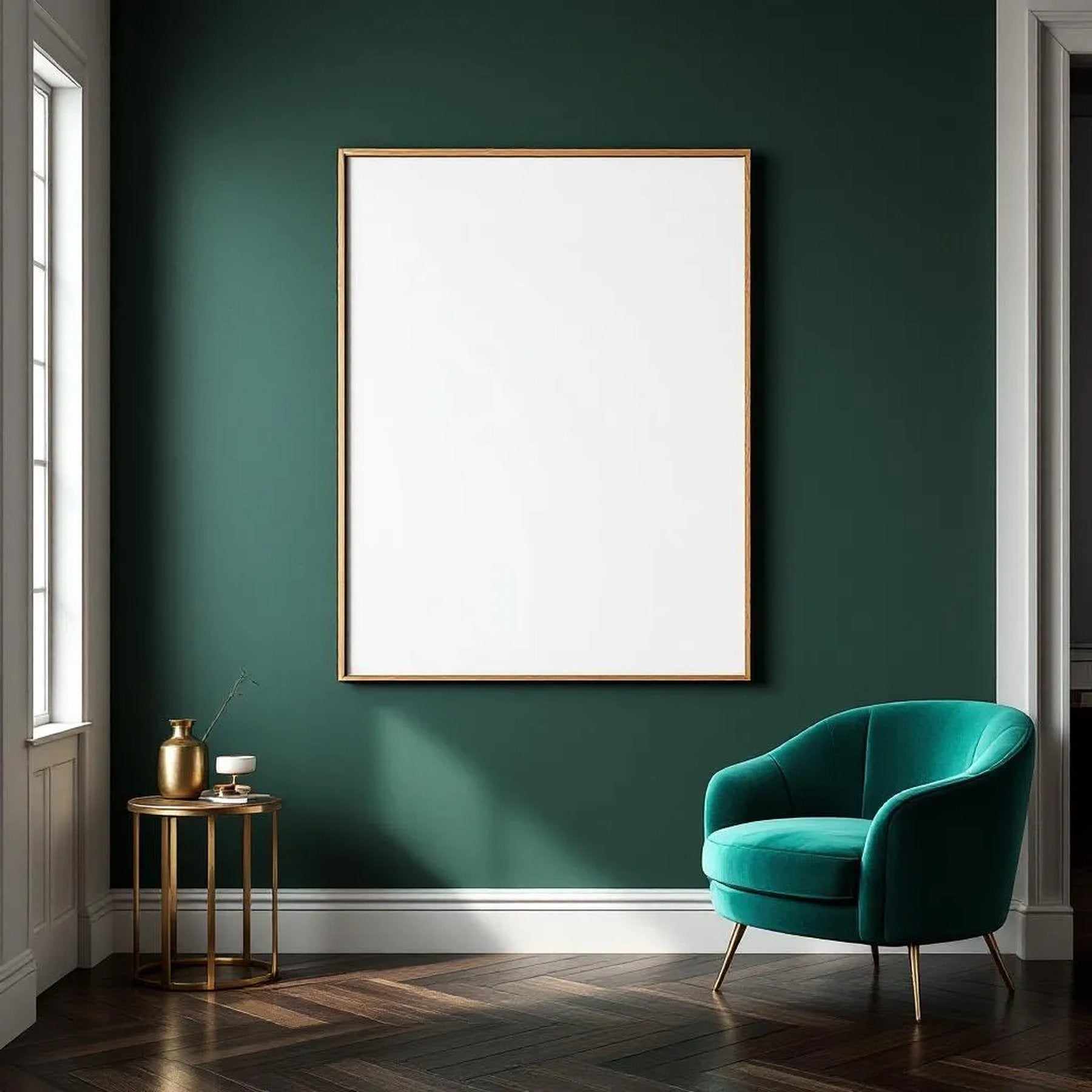Art Deco Room Scene Mockup — Plain Square Frame Portrait 2:3 — Perspective View — #04423 | MockupBulk