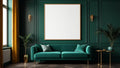 Art Deco High-Res Frame Mockup — Natural Oak Frame Square 1:1 — Perspective View — #04424 | MockupBulk