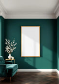 Art Deco High-Res Frame Mockup — Natural Oak Frame Portrait 2:3 — Perspective View — #04428 | MockupBulk