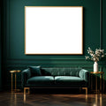 Art Deco Styled Room Mockup — Plain Square Frame Square 1:1 — Perspective View — #04429 | MockupBulk