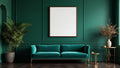 Art Deco Lifestyle Frame Mockup — Walnut Frame Square 1:1 — Perspective View — #04433 | MockupBulk