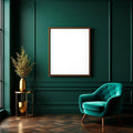 Art Deco Lifestyle Frame Mockup — Plain Square Frame Portrait 4:5 — Perspective View — #04438 | MockupBulk