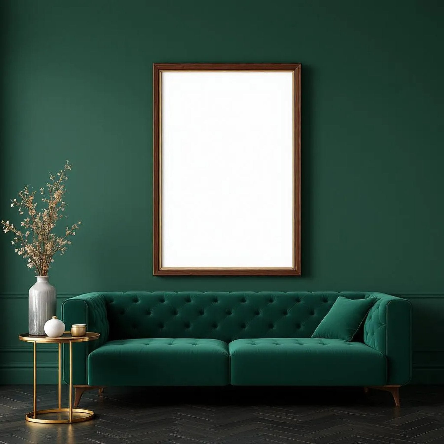 Art Deco Premium Interior Mockup — Plain Square Frame Portrait 2:3 — Perspective View — #04444 | MockupBulk