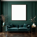Art Deco Wall Art Mockup — Plain Square Frame Square 1:1 — Perspective View — #04450 | MockupBulk