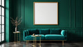 Art Deco Lifestyle Frame Mockup — Gold Frame Portrait 4:5 — Perspective View — #04454 | MockupBulk