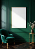 Art Deco Frame Display Mockup — Gold Frame Portrait 2:3 — Perspective View — #04458 | MockupBulk