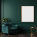 Art Deco Wall Art Mockup — Plain Square Frame Landscape 3:4 — Perspective View — #04465 | MockupBulk