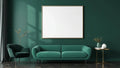 Art Deco Premium Interior Mockup — Silver Frame Square 1:1 — Perspective View — #04475 | MockupBulk