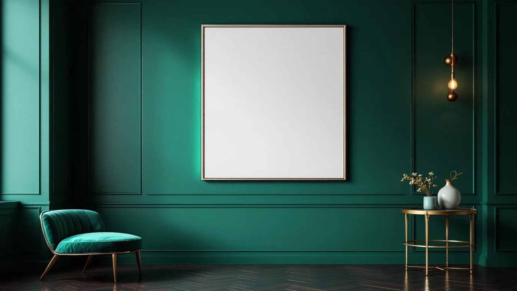 Art Deco High-Res Frame Mockup — Silver Frame Portrait 4:5 — Perspective View — #04478 | MockupBulk