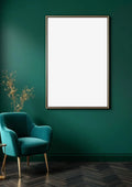 Art Deco Interior Frame Mockup — Silver Frame Portrait 2:3 — Perspective View — #04479 | MockupBulk