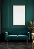 Art Deco Frame Display Mockup — Silver Frame Portrait 2:3 — Perspective View — #04482 | MockupBulk