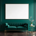 Art Deco Interior Frame Mockup — Plain Square Frame Square 1:1 — Perspective View — #04483 | MockupBulk