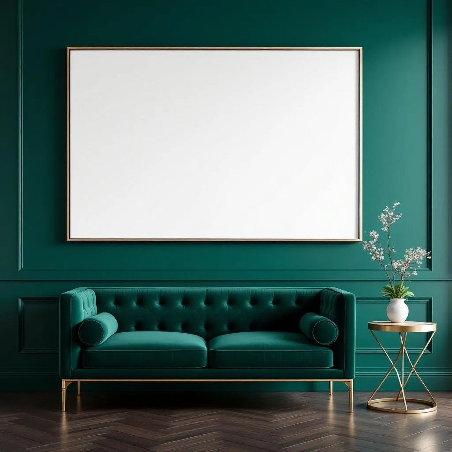 Art Deco Interior Frame Mockup — Plain Square Frame Square 1:1 — Perspective View — #04483 | MockupBulk