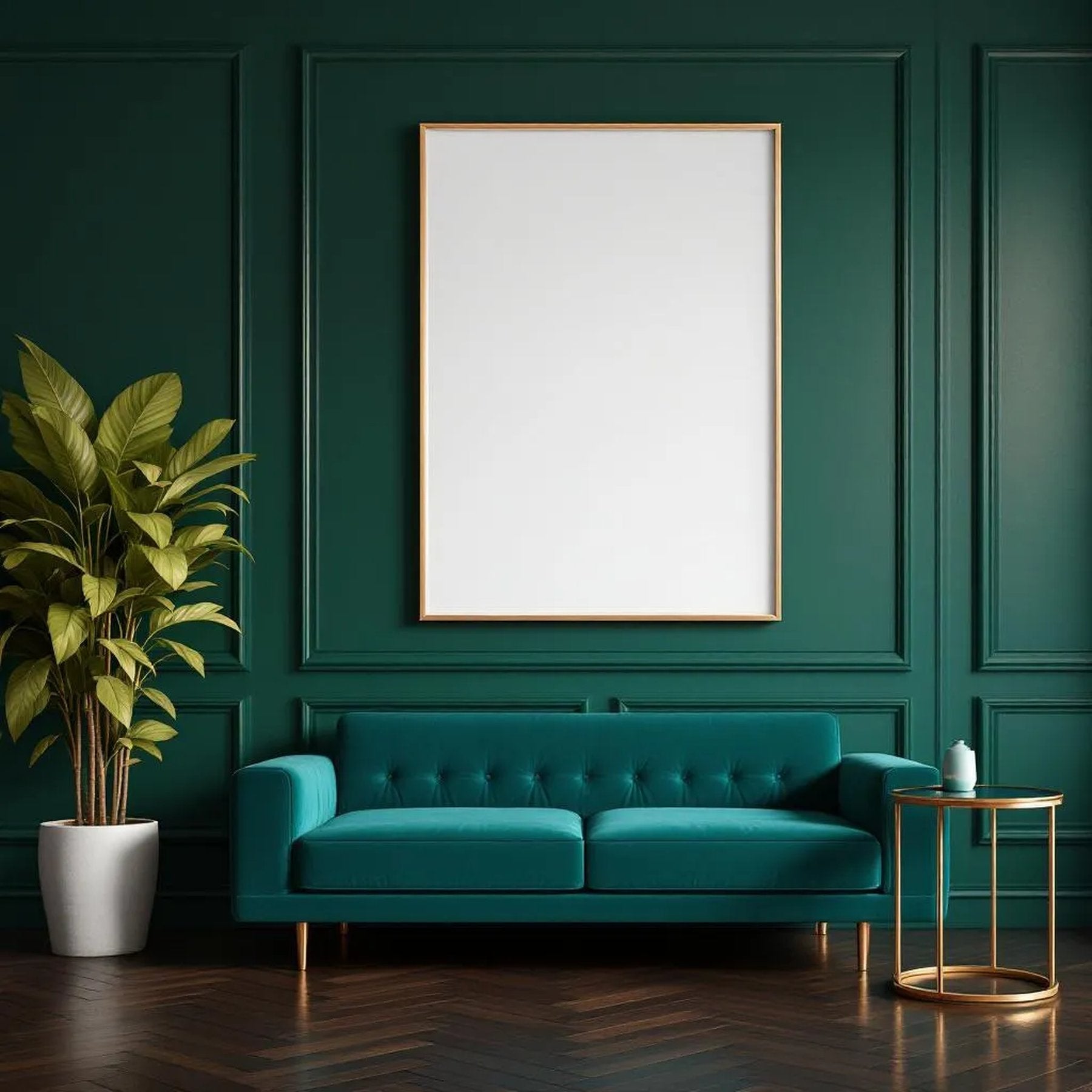 Art Deco Lifestyle Frame Mockup — Plain Square Frame Portrait 4:5 — Perspective View — #04486 | MockupBulk