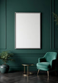 Art Deco Lifestyle Frame Mockup — Silver Frame Portrait 2:3 — Perspective View — #04488 | MockupBulk
