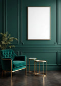 Art Deco Interior Frame Mockup — Silver Frame Portrait 2:3 — Perspective View — #04491 | MockupBulk