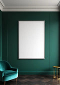 Art Deco Interior Frame Mockup — Silver Frame Portrait 2:3 — Perspective View — #04494 | MockupBulk