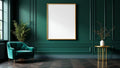 Art Deco Interior Frame Mockup — Raw Pine Frame Landscape 11x14 — Perspective View — #04496 | MockupBulk