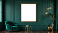 Art Deco Wall Art Mockup — Raw Pine Frame Portrait 4:5 — Perspective View — #04505 | MockupBulk