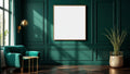 Art Deco Wall Art Mockup — Raw Pine Frame Square 1:1 — Perspective View — #04511 | MockupBulk