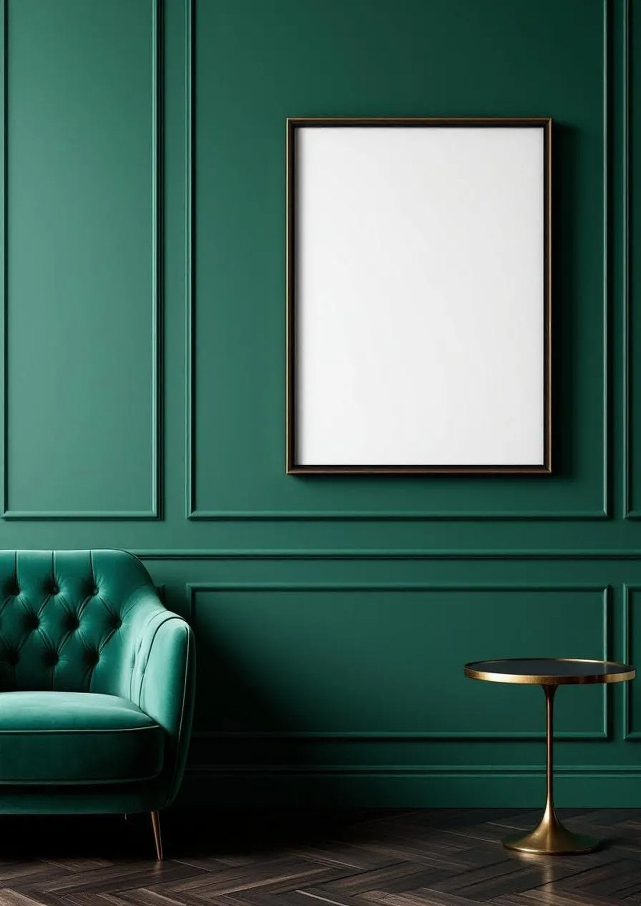Art Deco Wall Art Mockup — Espresso Frame A-Series (A4 / A3) — Perspective View — #04518 | MockupBulk