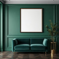 Art Deco Premium Interior Mockup — Plain Square Frame Portrait 4:5 — Perspective View — #04519 | MockupBulk