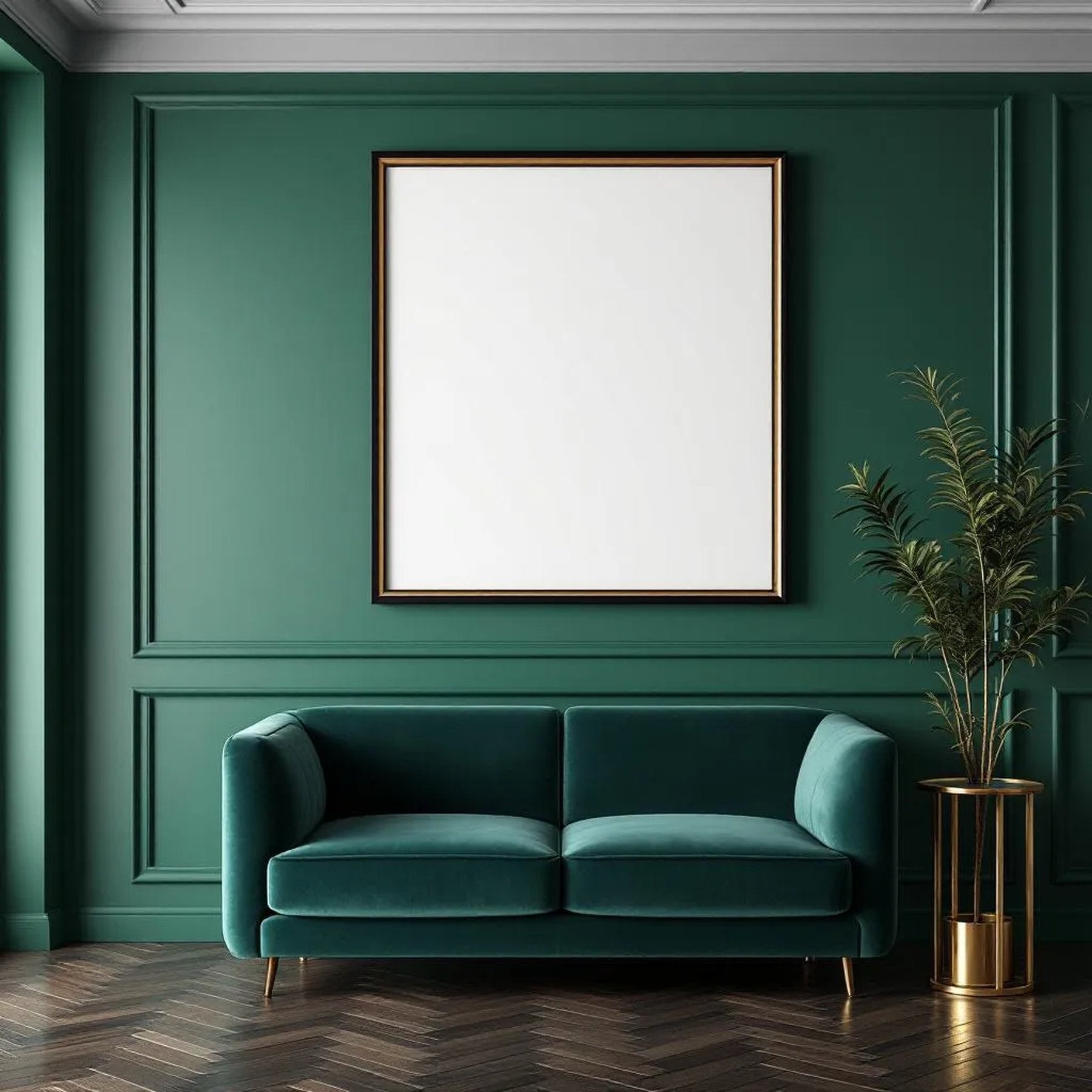 Art Deco Premium Interior Mockup — Plain Square Frame Portrait 4:5 — Perspective View — #04519 | MockupBulk