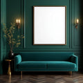 Art Deco Professional Frame Mockup — Plain Square Frame Portrait 4:5 — Perspective View — #04522 | MockupBulk