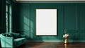 Art Deco High-Res Frame Mockup — Espresso Frame Landscape 11x14 — Perspective View — #04523 | MockupBulk