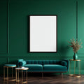 Art Deco Styled Room Mockup — Plain Square Frame Portrait 5:7 — Perspective View — #04525 | MockupBulk