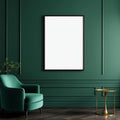 Art Deco Lifestyle Frame Mockup — Plain Square Frame A-Series (A4 / A3) — Perspective View — #04528 | MockupBulk