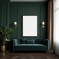 Art Deco Interior Frame Mockup — Plain Square Frame A-Series (A4 / A3) — Perspective View — #04531 | MockupBulk