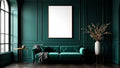 Art Deco Interior Frame Mockup — Espresso Frame Landscape 3:4 — Perspective View — #04532 | MockupBulk