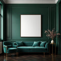 Art Deco Interior Frame Mockup — Plain Square Frame Portrait 2:3 — Perspective View — #04534 | MockupBulk