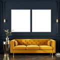 Art Deco Editorial Room Mockup — Plain Square Frame Portrait 4:5 — Perspective View — #02063 | MockupBulk