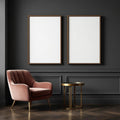 Art Deco Professional Frame Mockup — Plain Square Frame Portrait 2:3 — Perspective View — #02074 | MockupBulk