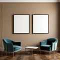 Art Deco Lifestyle Frame Mockup — Plain Square Frame Portrait 2:3 — Perspective View — #02079 | MockupBulk