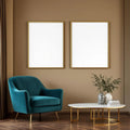 Art Deco Room Scene Mockup — Plain Square Frame Portrait 2:3 — Perspective View — #02085 | MockupBulk