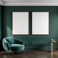 Art Deco Frame Display Mockup — Plain Square Frame Portrait 2:3 — Perspective View — #04537 | MockupBulk
