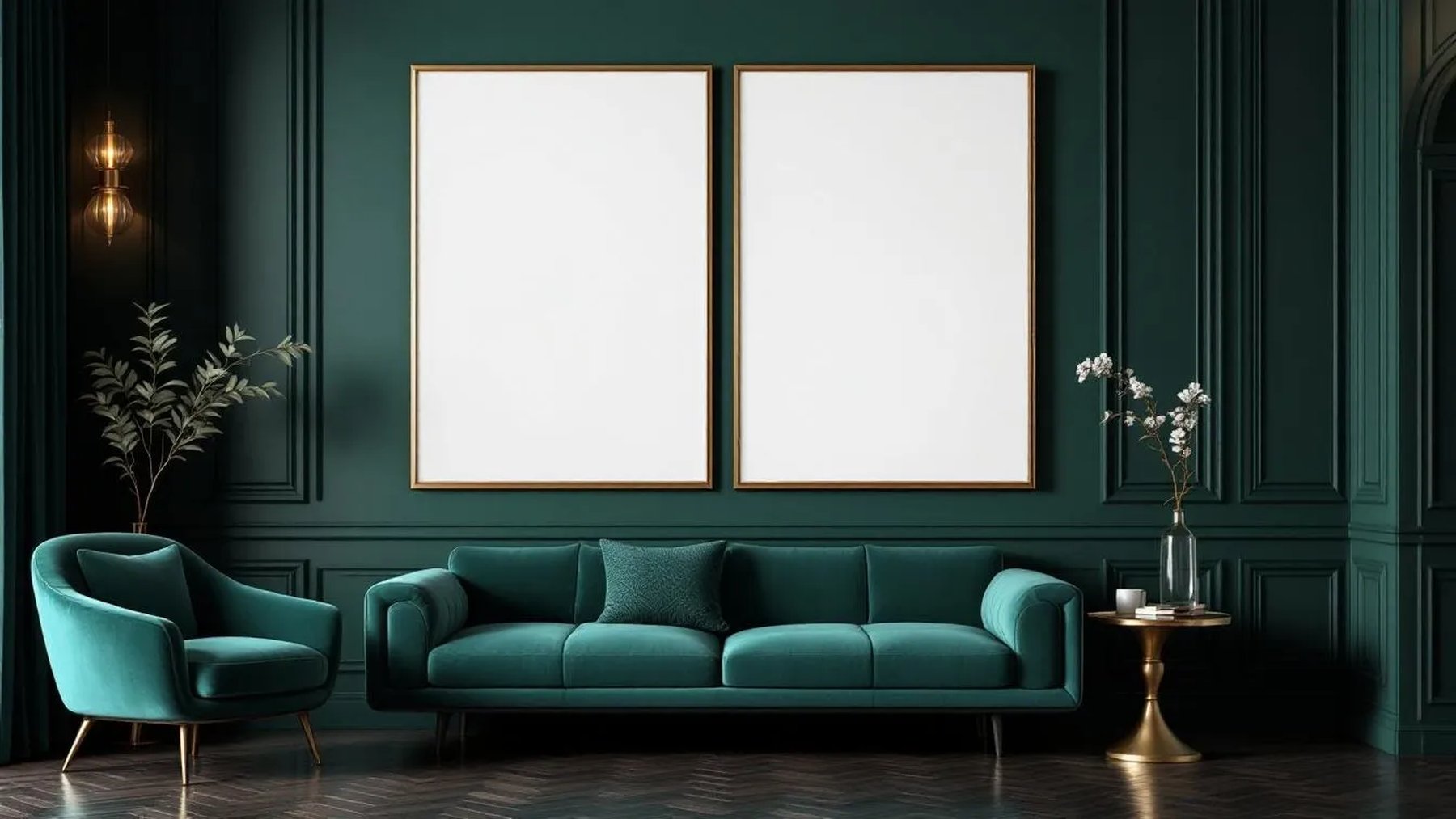 Art Deco Frame Display Mockup — Matte Black Frame A-Series (A4 / A3) — Perspective View — #04541 | MockupBulk